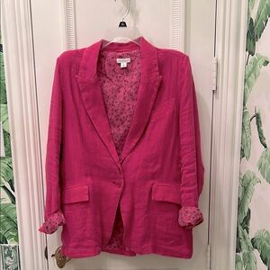 Sundance Linen Pink Blazer with Relaxed Fit